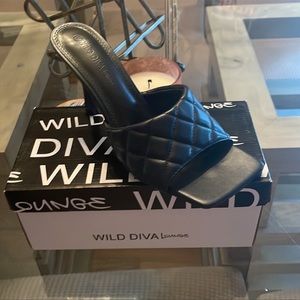 Wild diva black mules size 10
